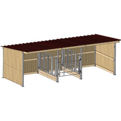 Heufütterungsabtrennung für SP Hütte mit Pultdach Erweiterung - Innentiefe 3 m : p1241521