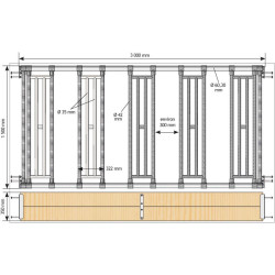 Heufütterungsabtrennung für SP Hütte mit Pultdach Erweiterung - Innentiefe 3 m : p1241521