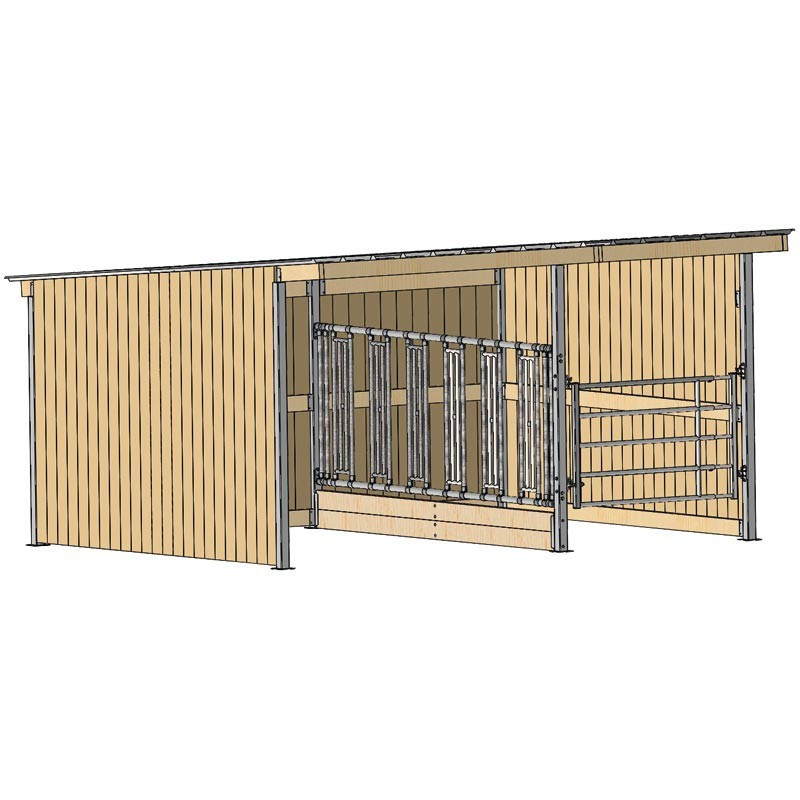 Heufütterungsabtrennung für SP Hütte mit Pultdach Erweiterung - Innentiefe 4 m : p1241523