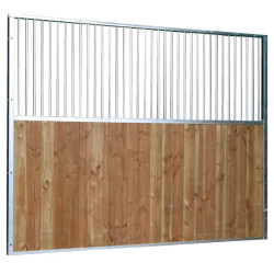 0,5 m feste Boxentrennwand mit Gitter und Holzunterteil : p1250101