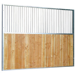 0,5 m feste Boxentrennwand mit Gitter und Holzunterteil : p1250101